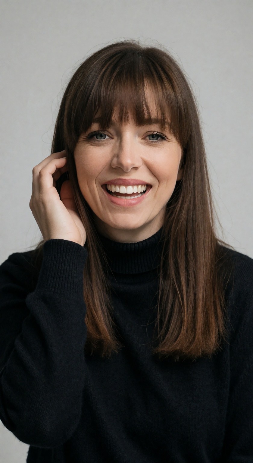 Usmívající se Lucie Šrejmová v černém roláku